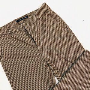 ZARA Brown Multi Houndstooth Ankle Dress Pant